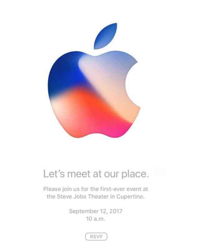 苹果正式发邀请函：iPhone 8将于9月12日发布22日上市